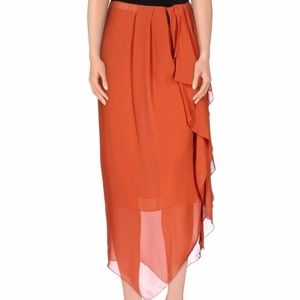ANIYE BY Asymmetrical Long Rust Skirt Size 4 US